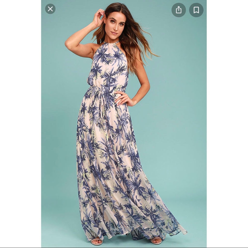 Gazebo Spirit Pale Blush&Purple Floral Print Maxi